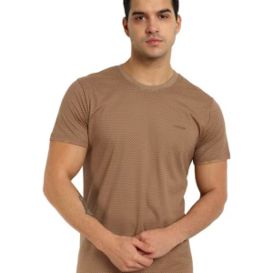 Men Chevron Print Regular Fit Crew-Neck T-Shirt